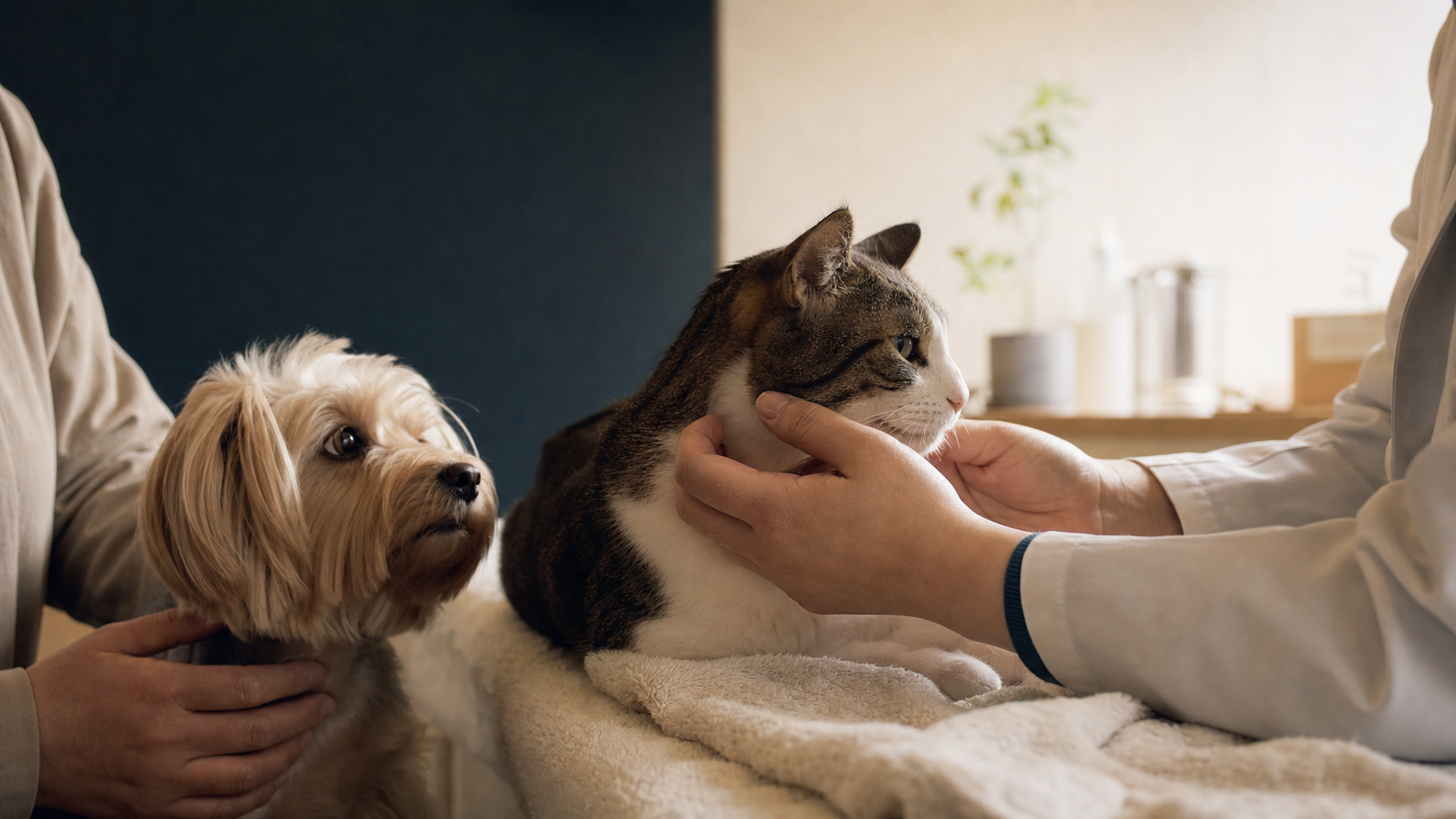 猫の状態を確認する診療イメージ